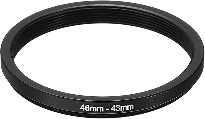 PATIKIL 46mm-43mm Metal Step Down Ring, Camera Lens Filter Adapter Ring Aluminum Filter Adapter Ring for Camera Lenses Hood, Black