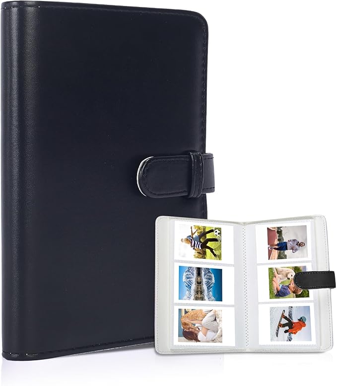 Riosin 108 Pockets Mini Album Compatible with Fujifilm Instax Mini film, Suitable for Instax Mini 12/11/7+/40/9/Evo/Link 2, 2x3"Photo Album for Canon Ivy 2 Printer Kpop Photocard(Black)