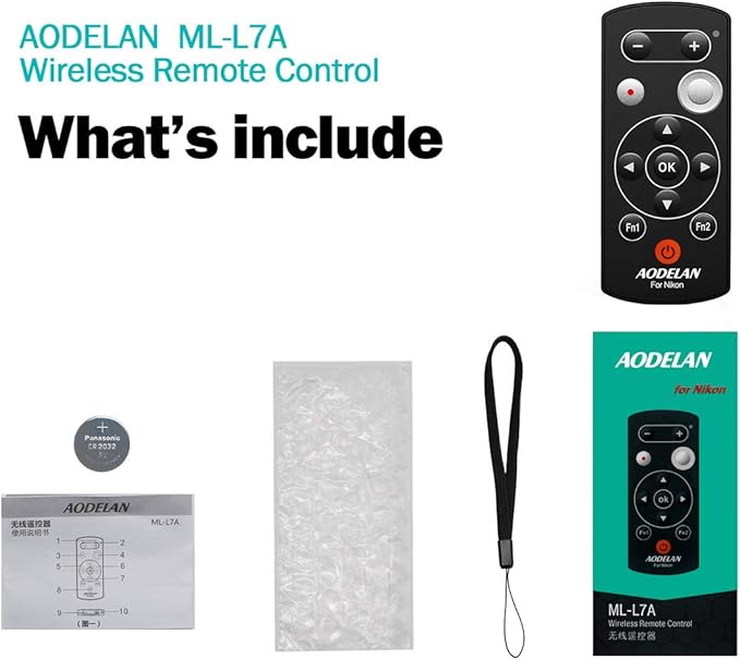 AODELAN Camera Wireless Shutter Release Remote Control for Nikon COOLPIX P1000 P950 B600 A1000 Z50 Z30 Z fc, Replaces Nikon ML-L7