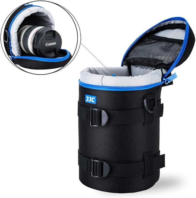 JJC Camera Lens Pouch Case for Canon EF 70-200mm EF 28-300mm EF 70-300mm Nikon Nikkor AF-S 70-200mm AF 80-200mm & More, Zipper Polyester Lens Protective Bag Interior Size 4.3x7.5”