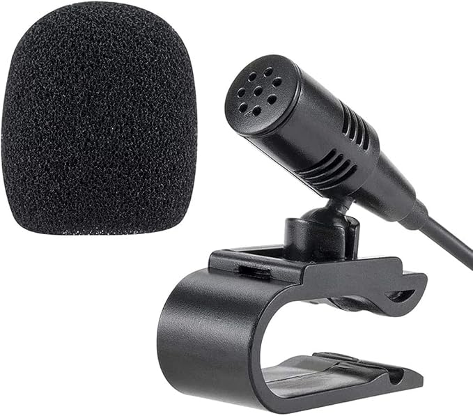 3.5mm Car Microphone, Mic for Car Vehicle Head Unit GPS DVD Enabled Stereo Audio Radio Assembly Mic with 3m Cable, Plug and Play