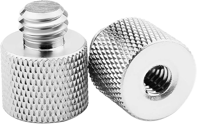 1/4 to 3/8 Adapter,1/4"-20 Female to 3/8"-16 Male Screw Thread Adapter for Camera Monitor, Mic Stand, Tripod - 2 Pack