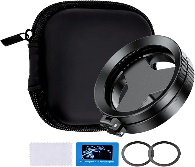 Anti-Glare Magnetic Phone Filter, 2026 Upgraded 52 Mm Magnetic Cpl Filter, Compatible with iPhone and Android Devices, Includes a Adapter Ring and Clip Mount, Reduces Reflections Enhances Colors