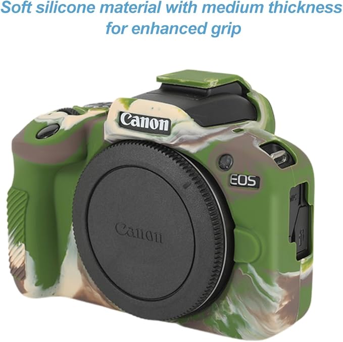 Pocoukate Case for Canon EOS R100 Camera, Soft Silicone Protective Cover Skin with EOS R100 Screen Protector Accessories for EOS R100 Mirrorless Camera Silicone Case - Camouflage