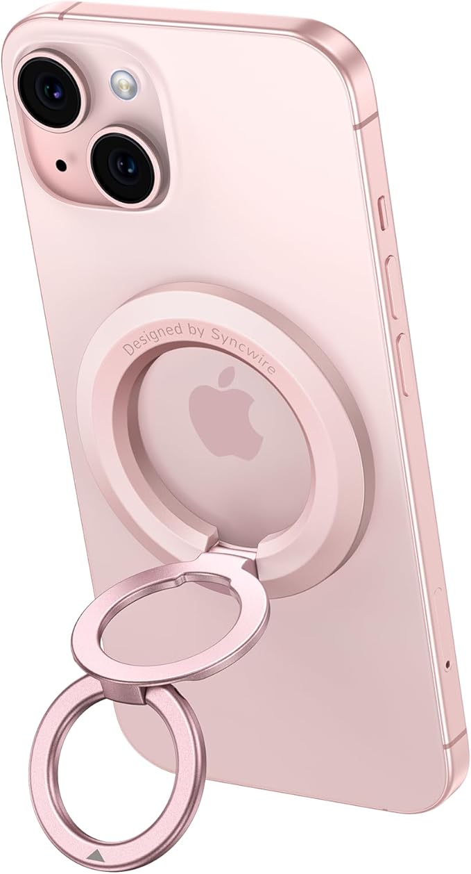 SYNCWIRE for MagSafe Ring Holder, Magnetic Phone Ring Holder Magnet Cell Phone Grip Finger Ring Kickstand Compatible with iPhone 17 16 15 14 13 12 Pro Max fits MagSafe Accessories