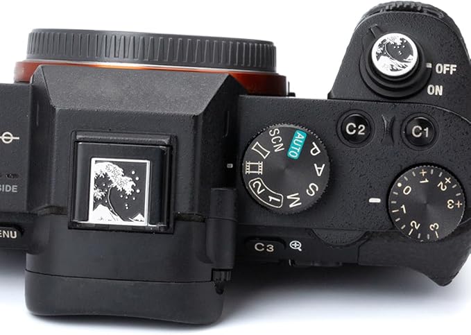 Kanagawa Wave Pattern Camera Hot Shoe Cover Shutter Button for Sony A1 A7C A7CR A7CII A7R A7M2 A7M3 A6700 A6600 A6500 A6400 A6300 (Aluminum Alloy-Set)