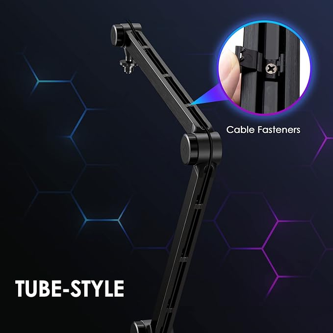 Mic Boom Arm Stand Compatible with Shure SM7B, MV7, Blue Yeti Mic, Fifine microphone, HyperX QuadCast Mic and Most Microphones, Premium Microphone Arm by YOUSHARES