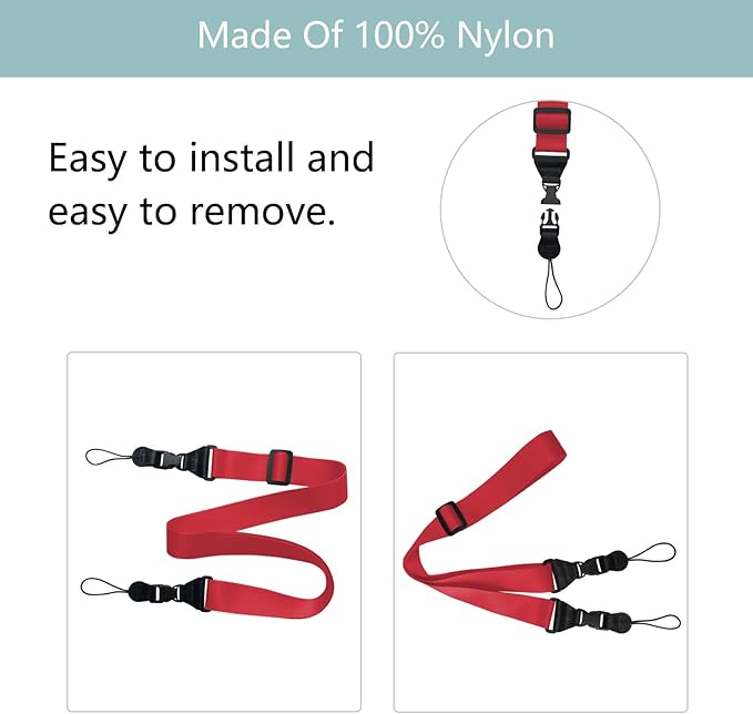 Adjustable Shoulder Strap:Comfortable iPad Strap Nylon Neck Lanyard for iPad/Samsung Tablet Case,Camera Binocular Crossbody Laptop Luggage Bag(Red)