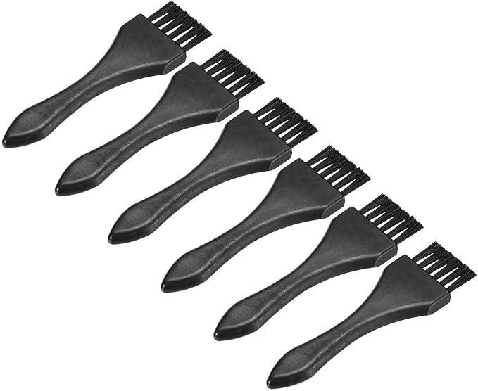 HARFINGTON 6pcs Antistatic Brush 25x39mm Portable PP Handle Nylon Anti Static Cleaning ESD Brushes for Electronics Computer Keyboard, Black