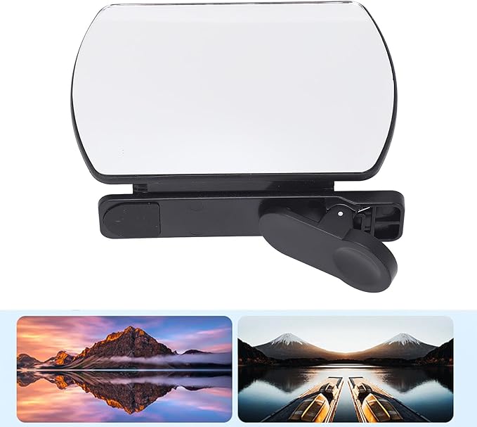 Smartphone Camera Mirror Reflection Clip Kit, Horizontal Vertical Mirror Clips, High Reflectivity Mobile Phone Mirror for All Smartphone