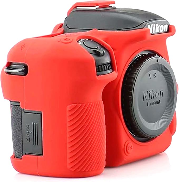 Professional Secure Silicone Camera Cases Bag Housing Rubber Body Skin for Nikon D7500 Digital SLR Camera (Red)
