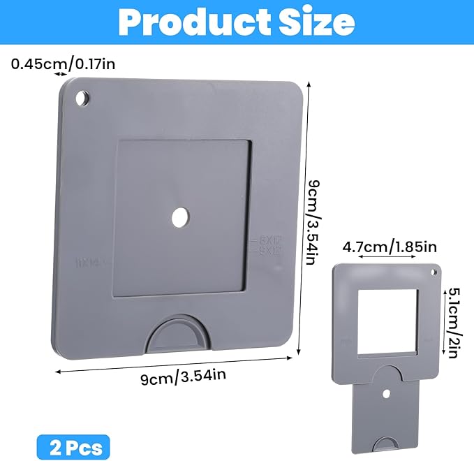 2Pcs Portable View Finder, View Finder with Sliding Mechanism, Adjustable Custom Viewfinder, Color Isolation Viewfinder for Photography Drawing Sketching Craft Projects