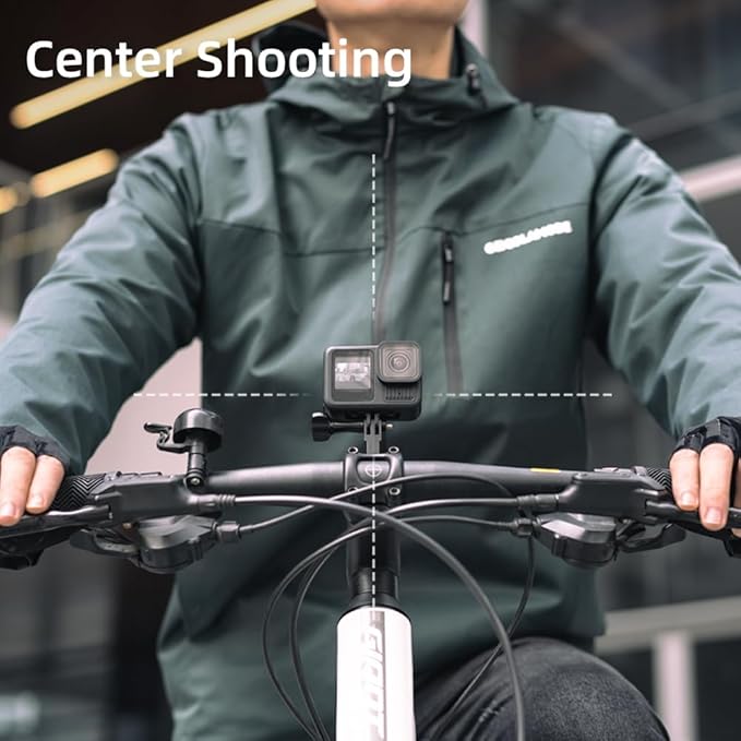 SUREWO Aluminum Handlebar Bike Pole Mount,Bicycle Handlebar Stem Clamp Mount Compatible with Go Pro Hero 13/12/11/10/9/8/7/6/5 Black,DJI Osmo Action 6/5Pro/4/3 and More