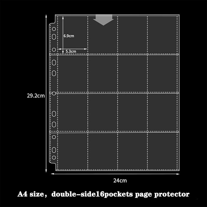 50 Pack Protective Photo Slide Pages Holds 800 2x2-2.7x2 Inch 11 Holes Pocket Photo Sheets for 3/4 Ring Binder Card Clear Album Refill PagesPhotos Clear Archival Slide Storage Album Refill Preservers