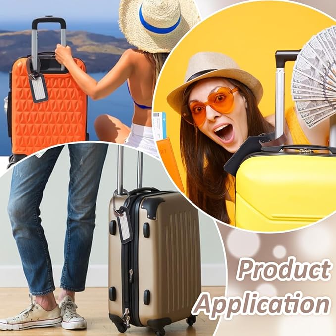 FINGERINSPIRE 12 pcs PU Leather Luggage Tag Straps 7.87" Saddle Brown Leather Luggage Tag Loops with Alloy Buckle Name Strap Tag Holder for Suitcases Briefcase Backpacks Travel Hanging Accessories