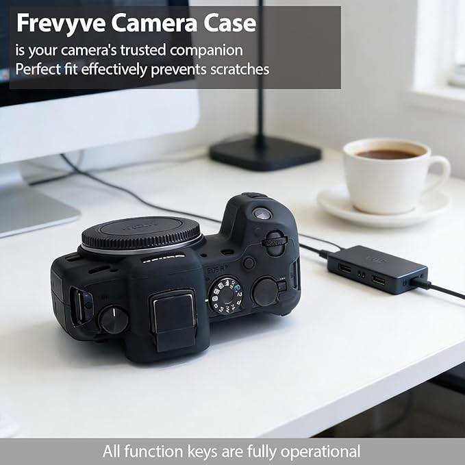 Frevyve Case for Canon EOS RP Body Camera, Skin, Anti-Scratch, Lightweight Sleeve, Soft Silicone Rubber Protective Case Cover for EOS RP Mirrorless Digital Camera Accessories (Black)