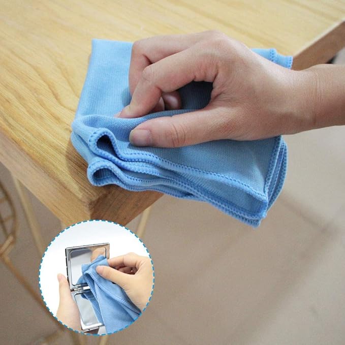 Microfiber Glass Detailing Cleaning Cloths-10 Pack (12" x 12")-Streak Free-Lint Free-Quickly Clean Windows,Mirrors,Windshield, Computer Screen,TV Tablets and Dishes