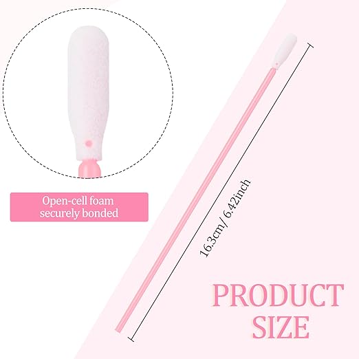Chinco 200 Pieces Foam Swab Sponge Swab Foam Tips Sponge Stick for Inkjet Printer Print Head Camera Optical Lens Optical Equipment(Light Pink,6.42 Inch)