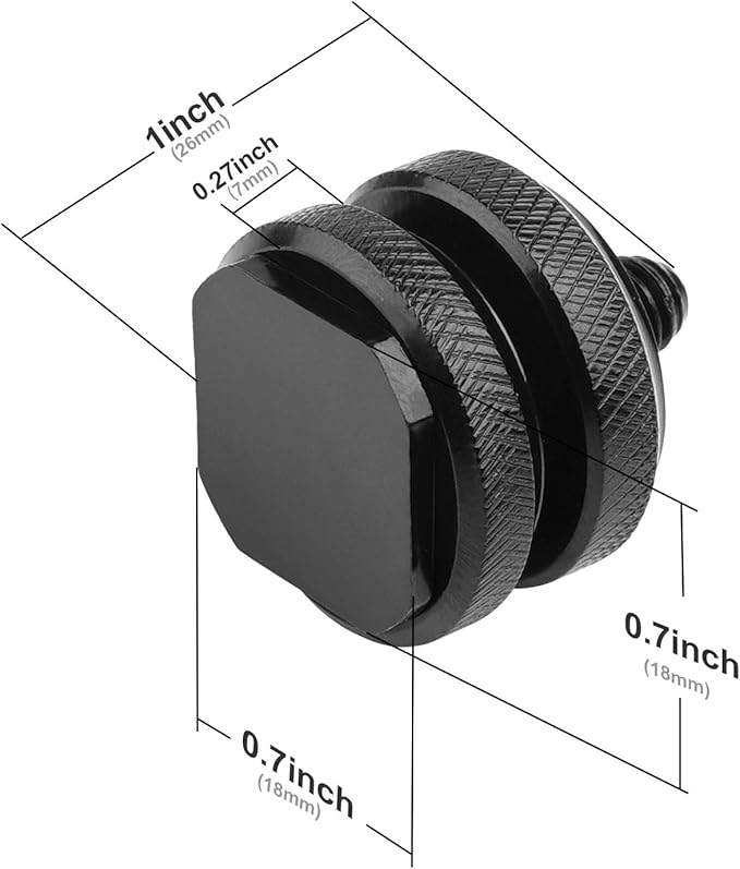 Camera Hot Shoe Mount to 1/4"-20 Tripod Screw Adapter Flash Shoe Mount for DSLR Camera Rig (Pack of 2)