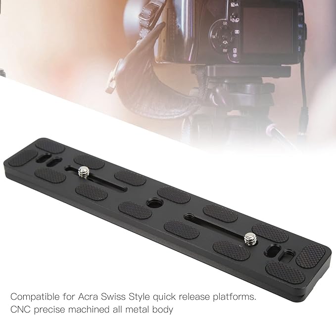 Quick Release Plate with 1/4 Inch Screw and D Ring Screw Fits for Standard for Camera Tripod Ball Head (200mm)