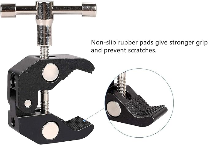 Andoer 4pcs Aluminum Alloy Magic Arm Super Clamp Crab Big Pliers Clip with 1/4" 3/8" Screw Hole for DSLR Camera