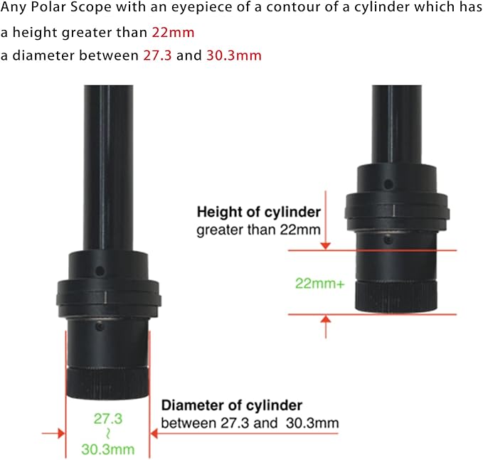 Right Angle Viewer for Polar Scope with Metal Adapter: Crystal-Clear and Easy Polar Alignment | Built in Diopter(1x-2x Zoom) - 90 Degree Viewfinder for Finder Scope Camera & Telescopes/No More Crouch