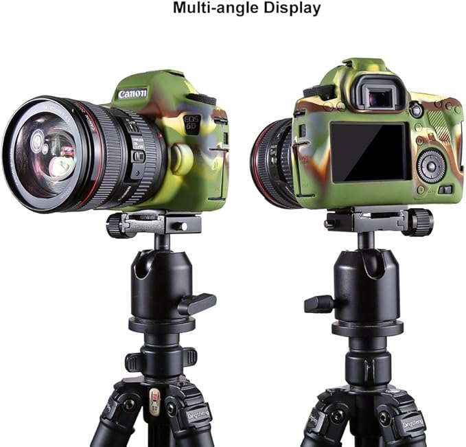 Professional Secure Silicone Camera Cases Bag Housing Rubber Body Skin for Canon EOS 6D Digital SLR Camera Protective Case (Army Green)