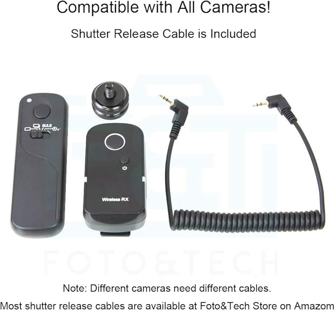 Foto&Tech 360 Any Angle 100m Wireless Remote Control Shutter Release (Compatible with SL3 SL2 T8i T7i T6i T5i T4i XTi XSi, EOS 700D 650D 600D 550D 500D 77D 80D G16 G15 G5)