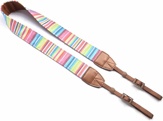 Alled Camera Neck Shoulder Belt Strap,Camera Straps for Women/Men for All DSLR/Nikon/Canon/Sony/Olympus/Samsung (Colorful Stripes)