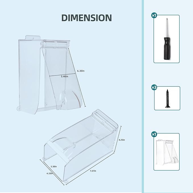Clear Gate Outdoor Keypad Cover,Flip Access Control Rain Cover，Doorbell rain cover Compatible for most Doorbell/Lock Keypad/Attendance Machine/Door Keypad