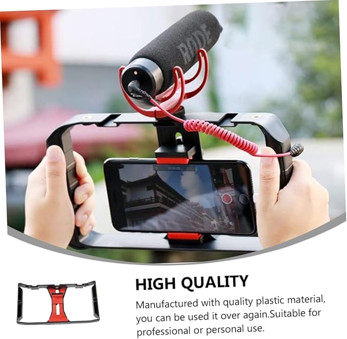 Smartphone Rig for Video Recording Handheld Phone Frame Holder Cold Shoe Mounts Compatible Cell Phones for Filmmaking and Live Streaming