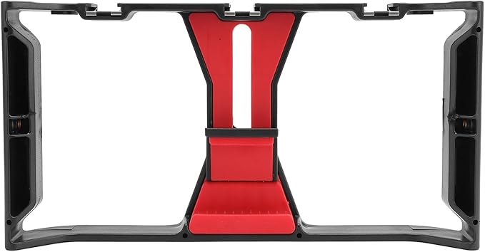 Smartphone Video Rig, Phone Video Cage, Expandable Clamp up to 100mm with 1/4 Inch Screw Holes for Live Filmmaking