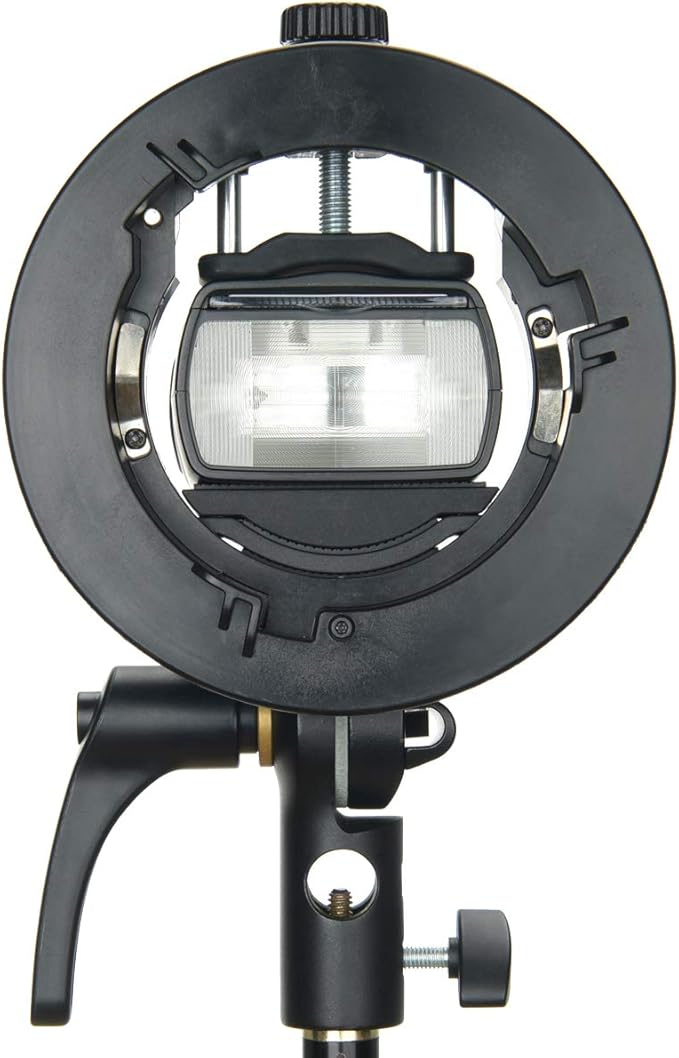 Godox S2 Speedlite Bracket for Bowens Mount, S-Type Holder Updated Version for Godox AD200Pro AD200 V1 V860II V860III V850II TT685II TT600 TT520II TT350 Speedlite Flash, Snoot Softbox with USB Light