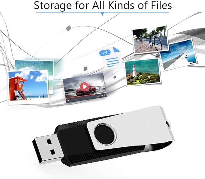 KEXIN 128GB Flash Drive 5 Pack USB 2.0 Thumb Drive USB Drive Memory Stick, Black