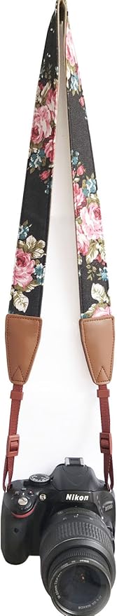 Alled Camera Strap Neck, Adjustable Vintage Floral Camera Straps Shoulder Belt for Women/Men,Camera Strap for Nikon/Canon/Sony/Olympus/Samsung/Pentax ETC DSLR/SLR