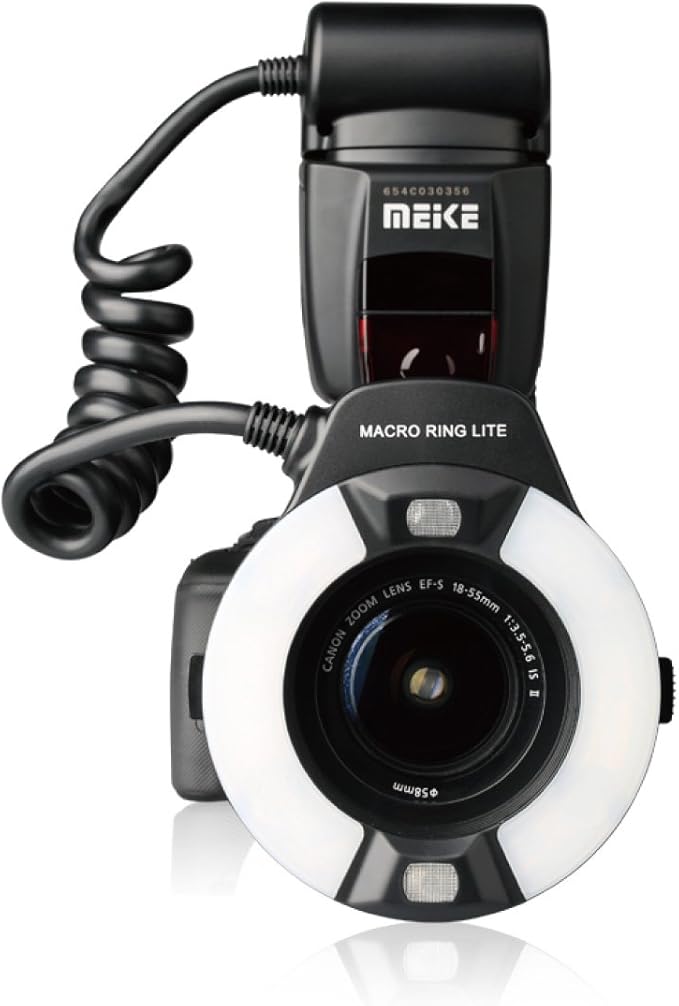 Meike MK-14EXT-C E-TTL Macro LED Ring Flash with LED AF Assist Lamp for EOS 4000D 70D 77D 80D Rebel T7i T6i T6s T6 T5i T5 T4i T3i SL2 and Other EOS Digital DSLR Camera with Standard Hot Shoe Stand