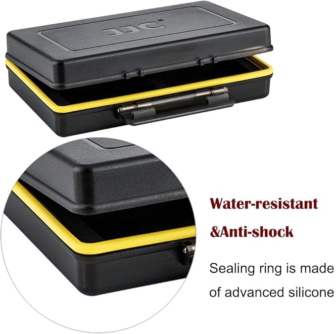JJC Camera Battery Memory Card Case, SD Micro SD TF MSD XQD Card and Battery Holder Storage Organizer for Canon Nikon Sony Fujifilm Olympus,Water-Resistant & Shockproof