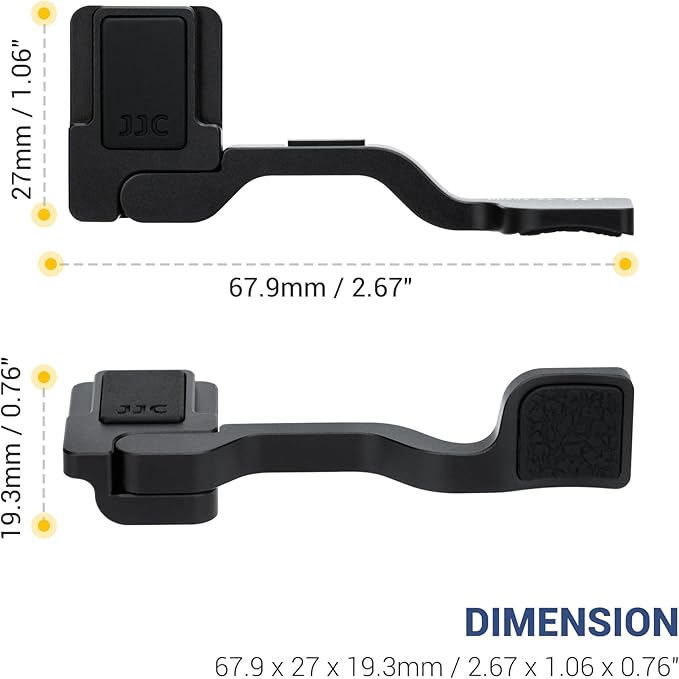 JJC Foldable A6700 Thumb Up Grip for Sony A6700 Camera, Aluminum Alloy Metal Alpha A6700 Thumb Grip with Hot Shoe Cover Protector Thumb Rest Support Holder, Not Affect The Use of A6700 Camera Buttons