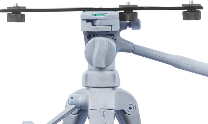 iBOLT 10 inch Tripod Camera Slider Bar with 3 Camera (_ inch) Screw attachments- Great for Adding Additional Microphones, LED Lights, Camera Flash, Monitors, etc.- DSLR Cameras, GoPros, Video Cameras
