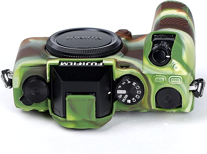 Professional Secure Silicone Camera Cases Bag Housing Rubber Body Skin for Fujifilm X-S10 Mirrorless Camera Fuji XS10 Protective Case (Camouflage)