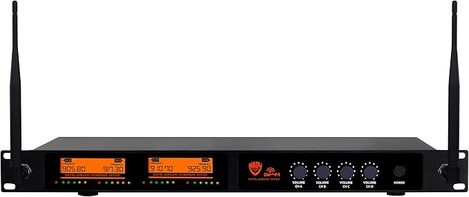 Nady DW-44-HT Gen 2 | Digital Wireless Handheld Microphone System | Operates at 907.7MHz/921.2MHz/912.8MHz/927.5MHz (Non-Adjustable), Plug and Play Set-up, and 300 ft. Range.