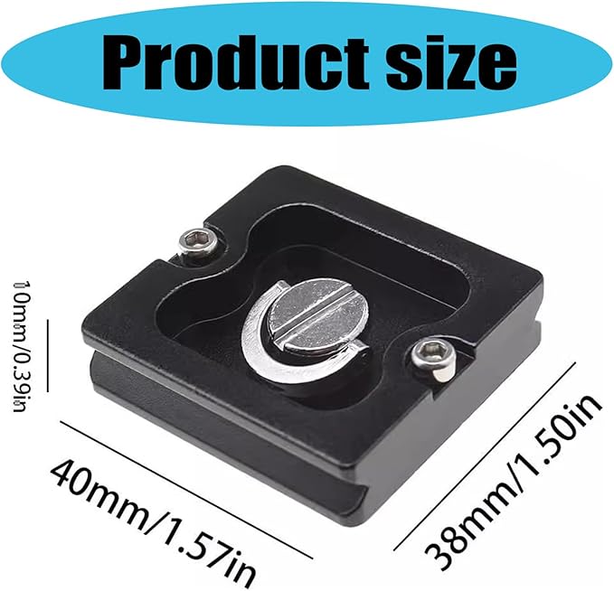 Quick Release Plate PU40 Tripod Mount with 1 / 4inch Screws D-Rings Screw for DSLR Cameras Ball Head Camera Release Plate