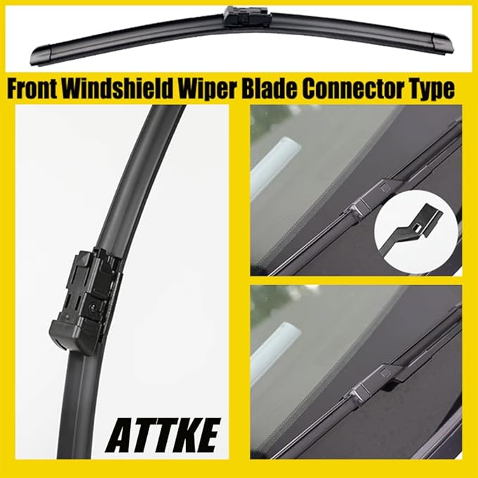 ATTKE Front Windshield Wiper Blades for Volkswagen Jetta 2011-2023 Vento 2014-2017 CC 2013-2017 Genuine Replacement Wiper Blade Set 24"/19" (Set of 2)