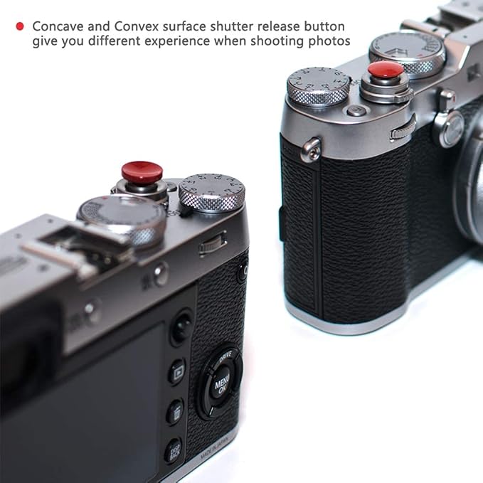 Dark-red Metal Soft Shutter Release Button,Delicate Camera Shutter Button 11mm Concave 10mm Convex Surface(2 Pack)