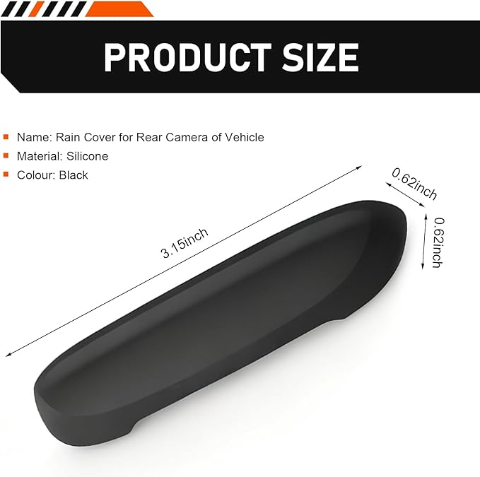 Car Rear View Camera Cover, Heat-resistant Wider Camera Cover for Clear Imaging Free from Rain, Anti-rain Protective Lens Shield with Grooved, for Most Cars (Black #02)