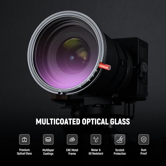 NEEWER 77mm 3 in 1 Variable ND Filter + CPL + Black Diffusion 1/4, ND2-32 (1-5 Stop), Camera Lens Neutral Density Circular Polarizing Multicoated HD Optical Glass Effect Filter with Storage Case