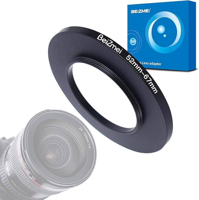52mm to 67mm Camera Filters Ring,Filters Ring Compatiable All Brands Ø52mm Lens to Ø67mm UV ND CPL Camera Filter Accessory.Made of CNC.