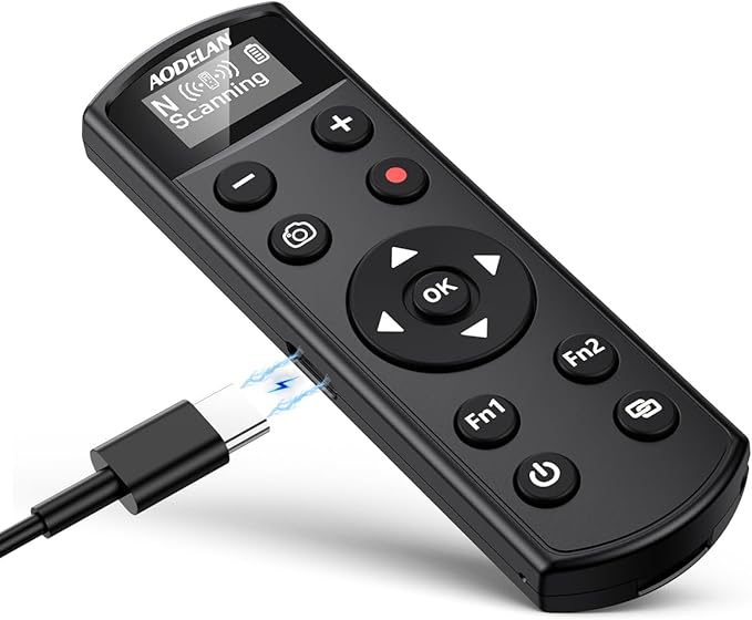 for Nikon Wireless Camera Remote Control - Aodelan Rechargeable Shutter Release Trigger with OLED Screen for Zfc, Z50, P1000,A1000, P950, B600; Replaces Nikon ML-L7(Black)