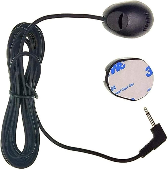 Car Microphone 3.5mm External Assembly Mic for Car Vehicle Head Unit Enabled Audio Stereo Radio Receiver GPS DVD, 3m Cable, Plug and Play