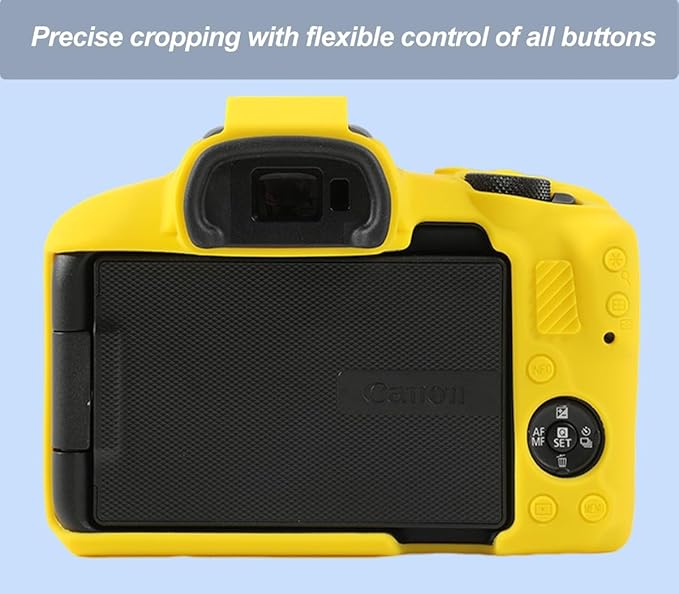 Pocoukate Case for Canon EOS R50 Camera, Soft Silicone Protective Cover Skin with EOS R50 Screen Protector Accessories for Canon EOS R50 Mirrorless Camera Silicone Case - Yellow